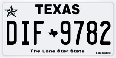 TX license plate DIF9782