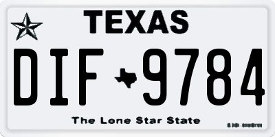TX license plate DIF9784