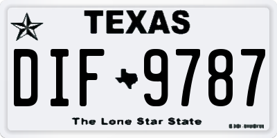 TX license plate DIF9787