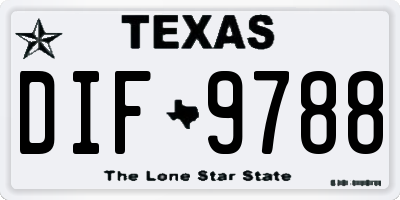 TX license plate DIF9788
