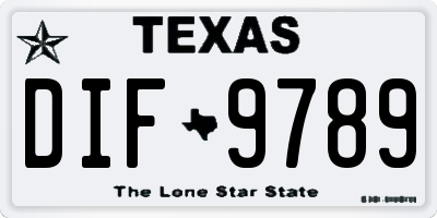 TX license plate DIF9789