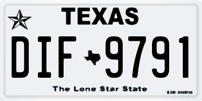 TX license plate DIF9791