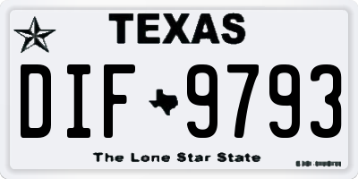 TX license plate DIF9793