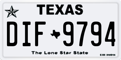 TX license plate DIF9794