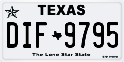 TX license plate DIF9795