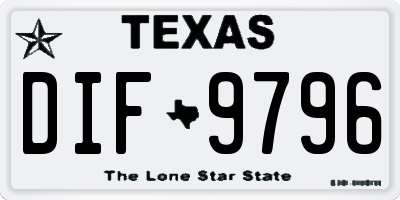 TX license plate DIF9796