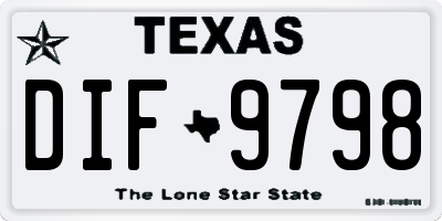 TX license plate DIF9798