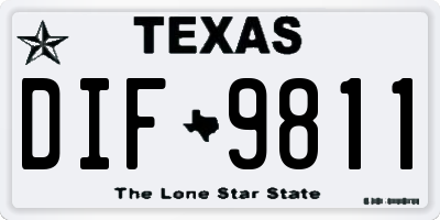 TX license plate DIF9811