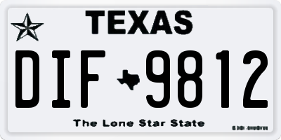 TX license plate DIF9812
