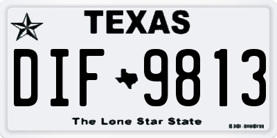 TX license plate DIF9813