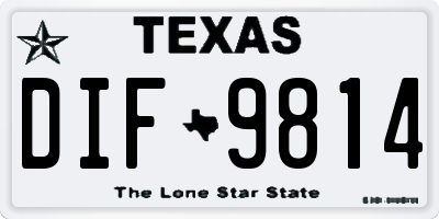 TX license plate DIF9814