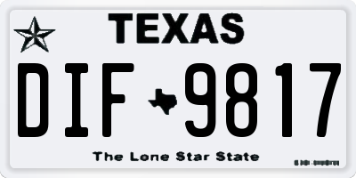 TX license plate DIF9817