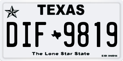 TX license plate DIF9819