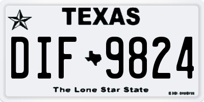 TX license plate DIF9824
