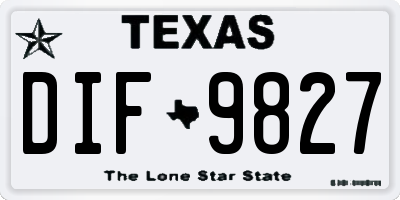 TX license plate DIF9827