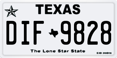 TX license plate DIF9828