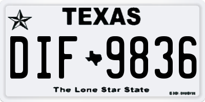 TX license plate DIF9836