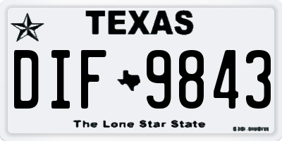 TX license plate DIF9843
