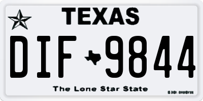 TX license plate DIF9844