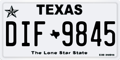 TX license plate DIF9845