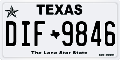 TX license plate DIF9846