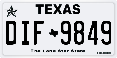 TX license plate DIF9849