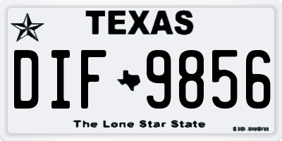 TX license plate DIF9856