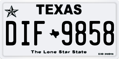 TX license plate DIF9858