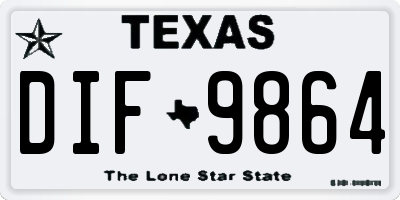 TX license plate DIF9864