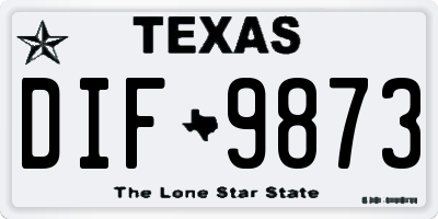 TX license plate DIF9873
