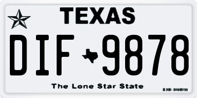 TX license plate DIF9878