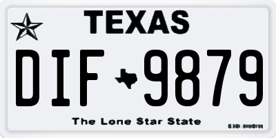 TX license plate DIF9879