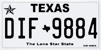 TX license plate DIF9884