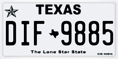TX license plate DIF9885