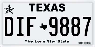 TX license plate DIF9887