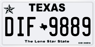 TX license plate DIF9889