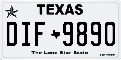 TX license plate DIF9890