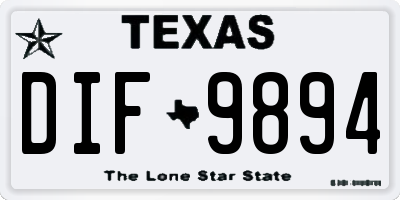 TX license plate DIF9894