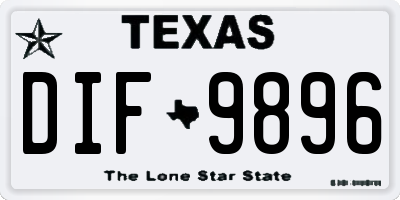 TX license plate DIF9896
