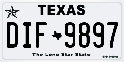 TX license plate DIF9897