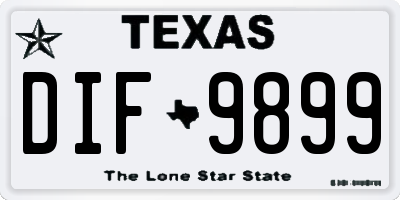 TX license plate DIF9899