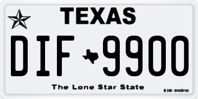 TX license plate DIF9900