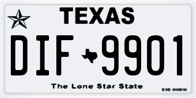 TX license plate DIF9901