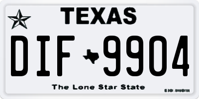 TX license plate DIF9904
