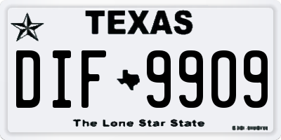 TX license plate DIF9909