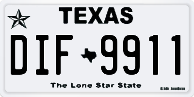 TX license plate DIF9911