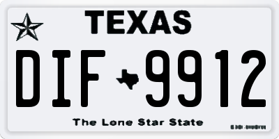 TX license plate DIF9912