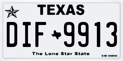 TX license plate DIF9913