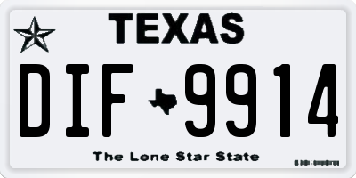 TX license plate DIF9914
