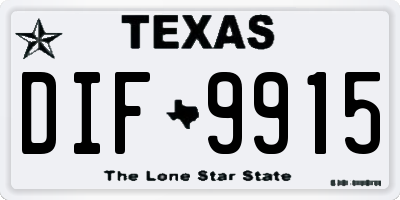 TX license plate DIF9915